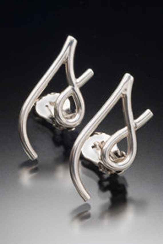 Silver initial earrings online