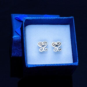 3 single stud earring set, Adinkra symbol gift set image 7