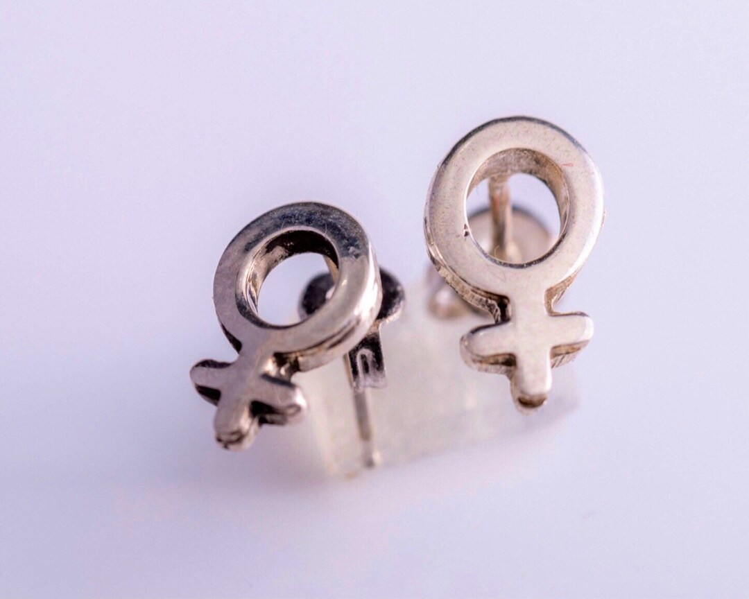 Female Symbol Earrings Womens Equity Day Venus Stud Etsy