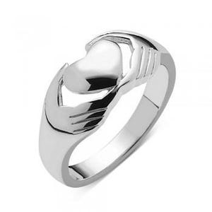 Silver promise ring, Claddagh without the crown, Irish, Celtic handmade jewelry, St. Patricks Day Gift for him or her