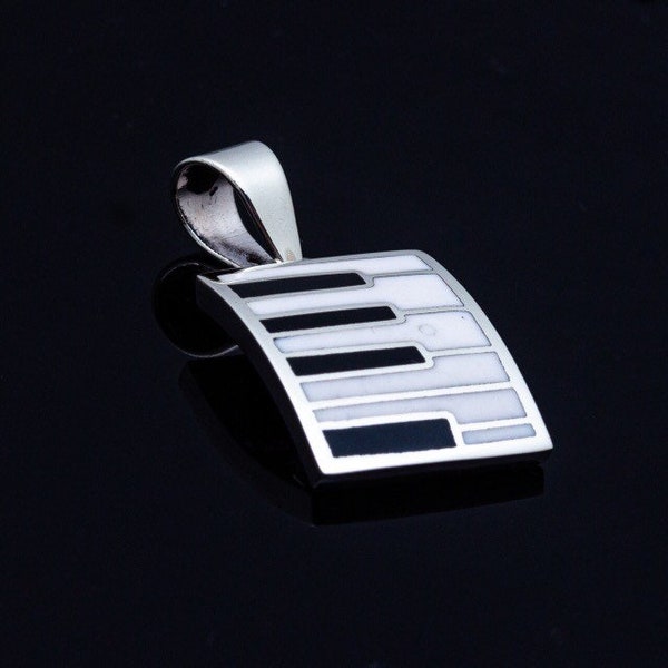 Piano necklace, unique Pendant, from recycled piano keys, New Orleans. Jazz, music inspired, Chester Allen original jewelry art