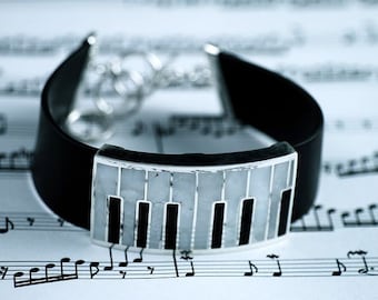 Regalo para pianista, pulsera de llave de piano