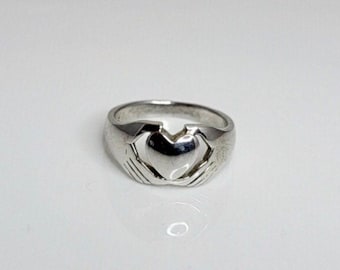 Silver promise ring, promise you my heart, Claddagh without the crown, Mothers Day Gift for her