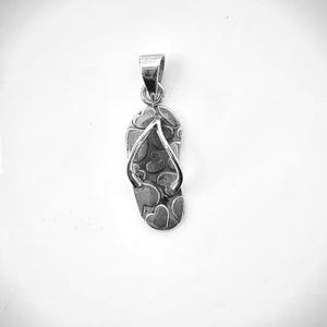 Flip Flop necklace, sterling silver handmade beach inspired jewelry