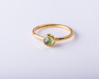 Gold peridot ring, Mothers Day Gift for her, handmade minimalist jewelry