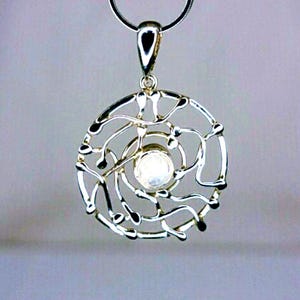 Moonstone necklace, unique silver pendant, stone for New beginnings, September birthstone