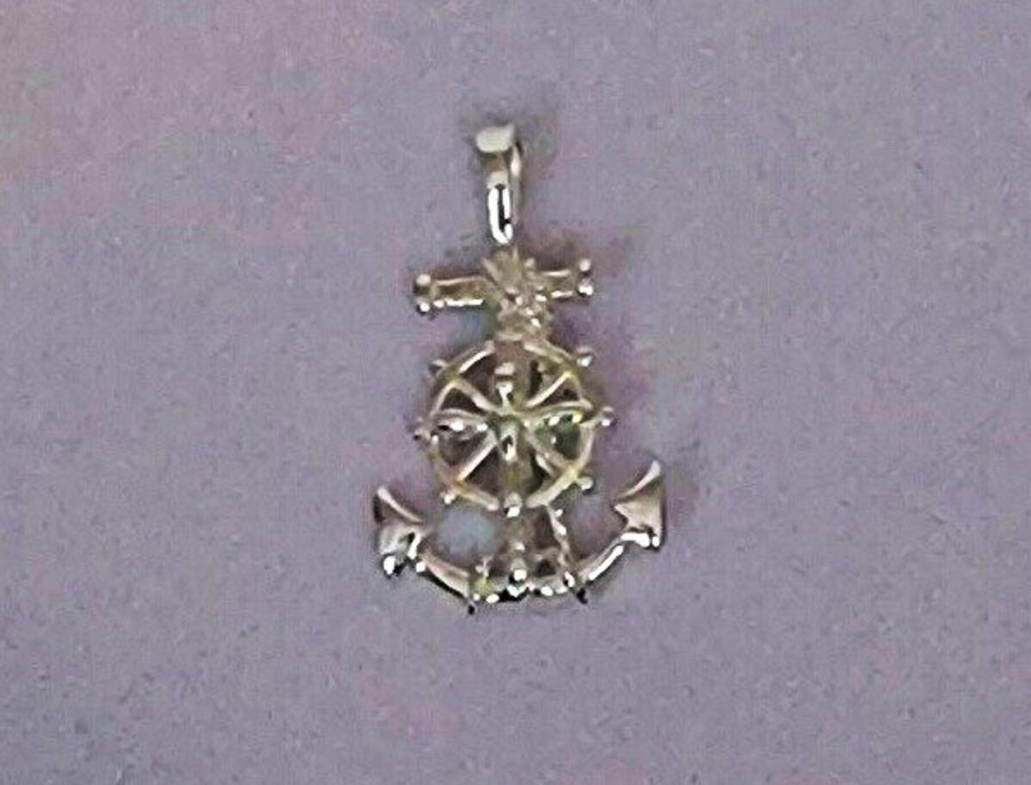 Anchor Necklace Sterling Silver Mariners Anchor Pendant - Etsy