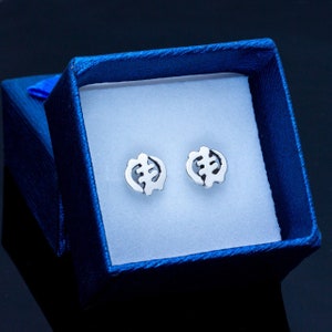 3 single stud earring set, Adinkra symbol gift set image 4