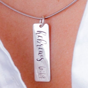 Bible verse necklace, Hebrew 6:19, hope anchors the Soul. Christian message gift. image 4