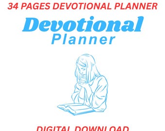 Devotional Planner Journal / Bible Study Journal / Bible Journaling / Religious Journal / Faith Planner / Printable PDF /Digital Download