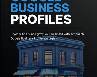 May include: A digital illustration with the text "GOOGLE BUSINESS PROFILES" in blue and white. Below, a two-storey blue building with lit windows and a sign reading "HALDOOR" is depicted. The text "Boost visibility and grow your business..." is also present.