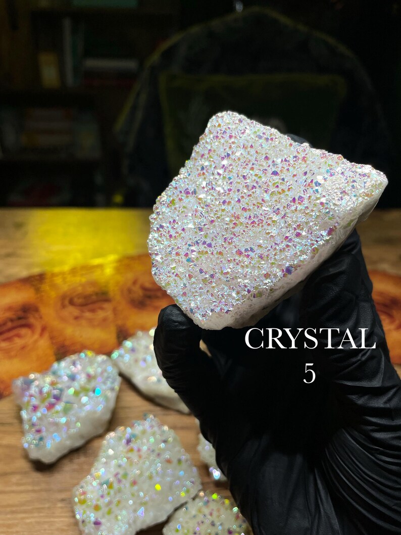 Angel Aura Quartz Crystal Clusters | Peaceful, Raise Vibration Gemstone CRYSTAL 5
