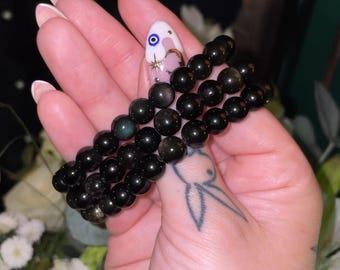 Golden Sheen Obsidian 8MM Crystal Bracelet | Confidence, Protection, Manifesting Gemstone