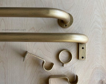 Gold French Curved Iron Drapery Hardware Set