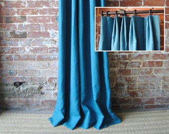 109" - 120" Solid Panel with Euro Pleat - Extra Long Custom Curtains - french pleat curtains - You Pick The Color - custom drapes