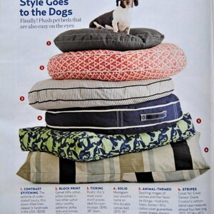 Navy Blue Ticking Stripe Dog Bed Cover Six colors and monogram option. image 4