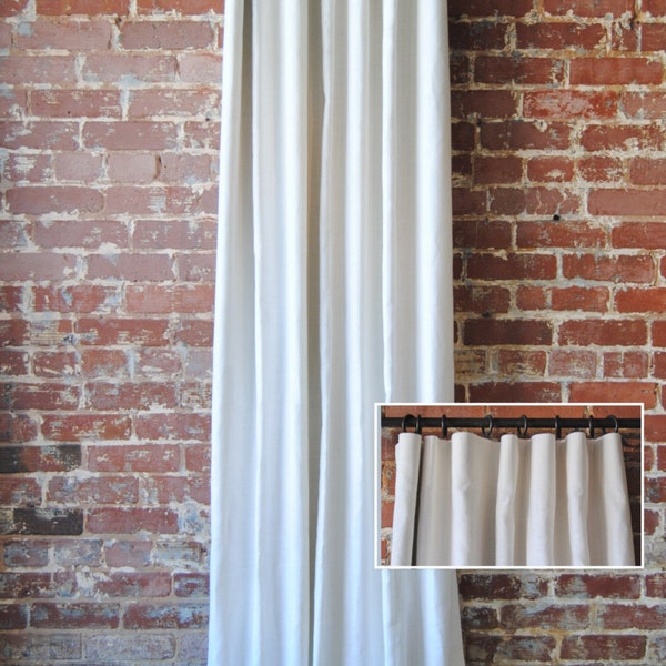 97" - 108"L Solid Panel with Knife Pleat - Custom Curtains - 28 color choices - Custom Drapes