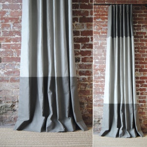 84&quot;L - Martha Panel - custom curtains - 28 color options - striped panels - color block panels