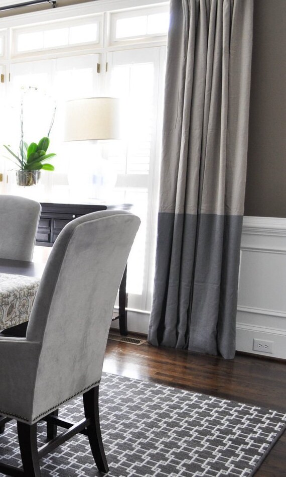 96l Color Block Drapery Panel Custom Curtains 28 Etsy