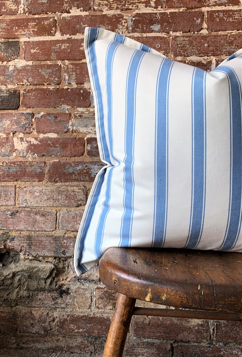 York in Chambray 20 x 20 Euro Stripe Pillow