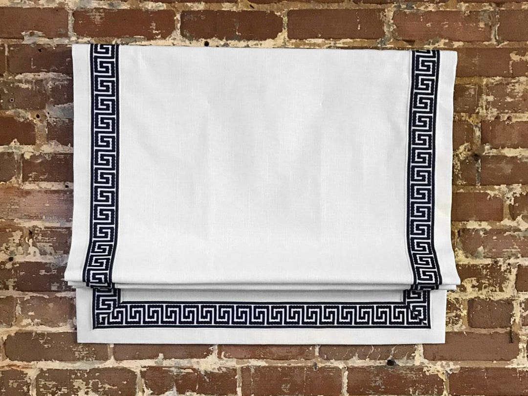 Greek Key Roman Shade 30 Linen Color Options 13 Greek Key Colors 3