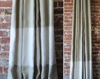 108" Banded Drapery Panel - custom curtains - 28 color options
