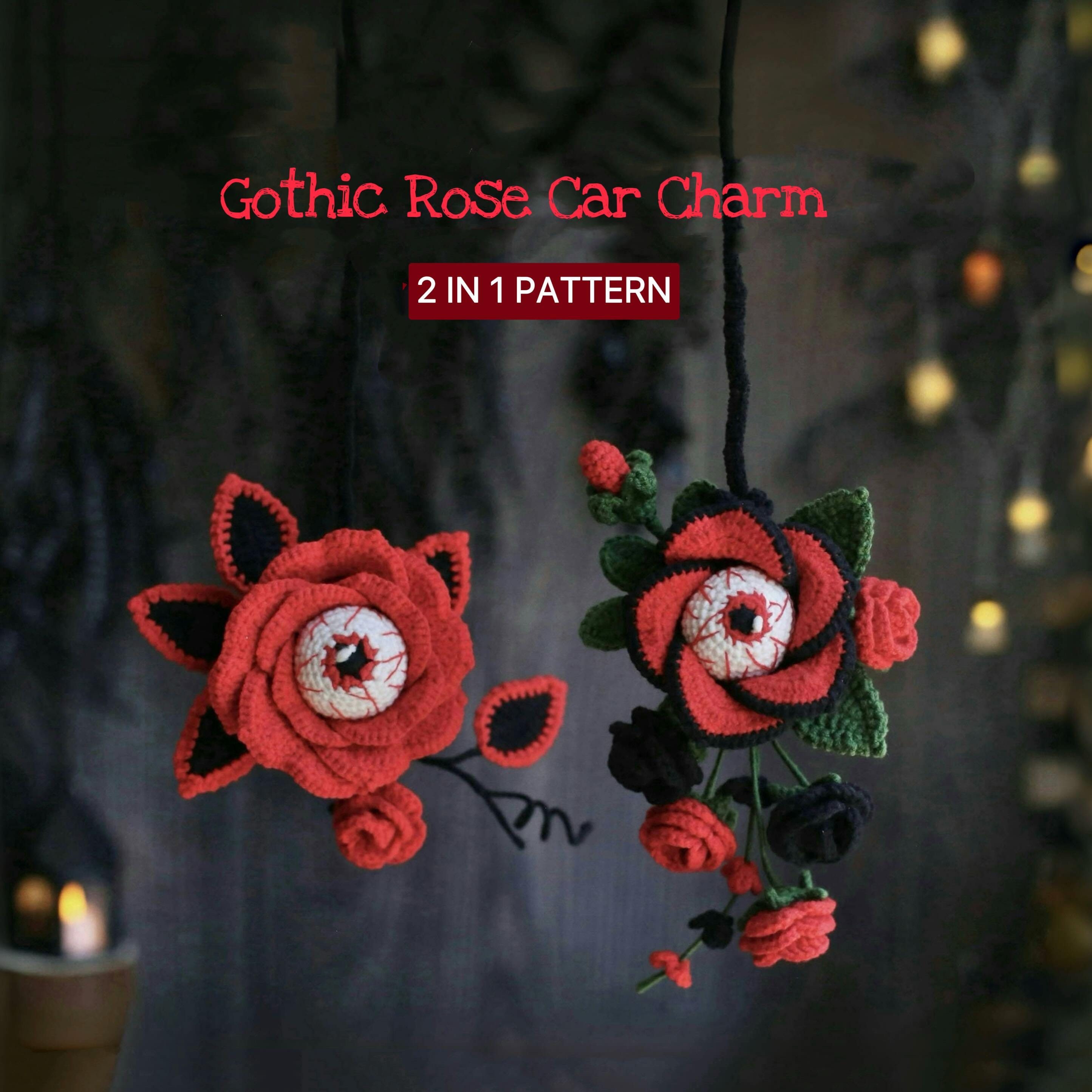 33 Horror Crochet Patterns for Spooky Decor, Gifts, and Creepy-Cute Makes 31 Gothic Crochet Pattern Dark Romance 2-in-1 Eyeball Rose