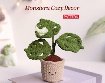 Crochet Monstera PDF Pattern– Botanical Crochet Pots for Home Decor – Beginner-Friendly Gift for Mother’s Day or Housewarming