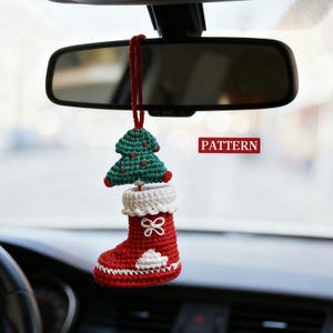 Crochet Christmas Boot Pattern | DIY Ornament, Car Charm (PDF Pattern)