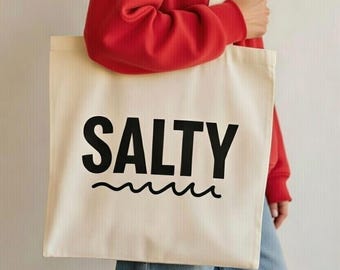 Salty Canvas Tote Bag | Minimalist Beach Bag