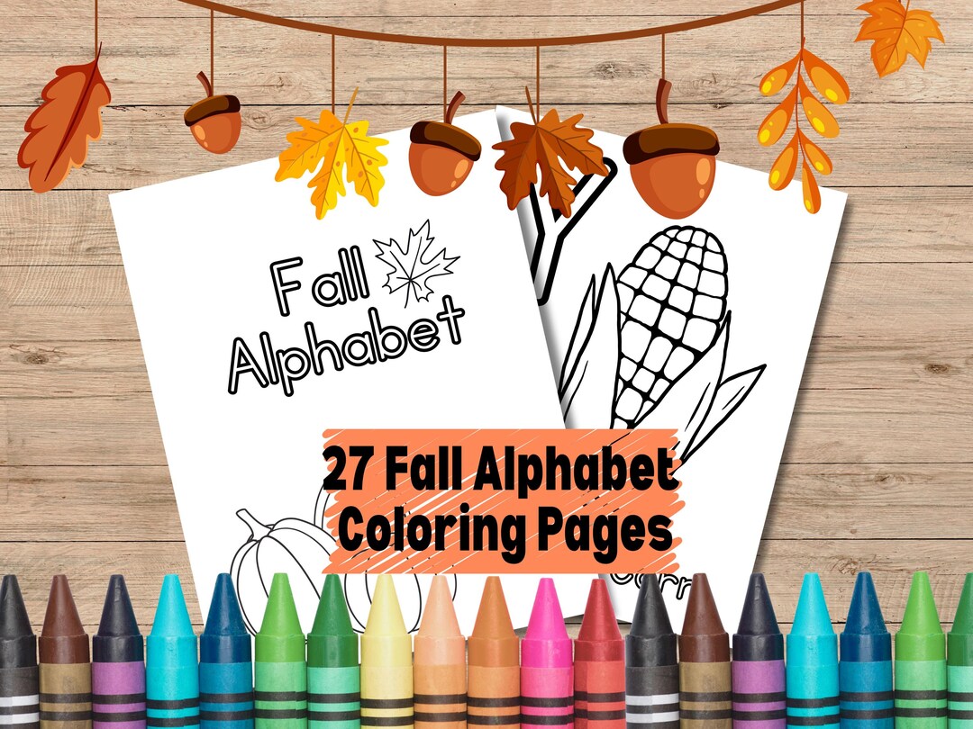 Kids' Fall Alphabet Coloring Pages - Fun Autumn Learning Activity - Etsy