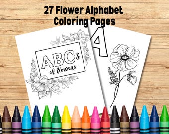 Flower Alphabet Coloring Pages: ABC Learning Activity