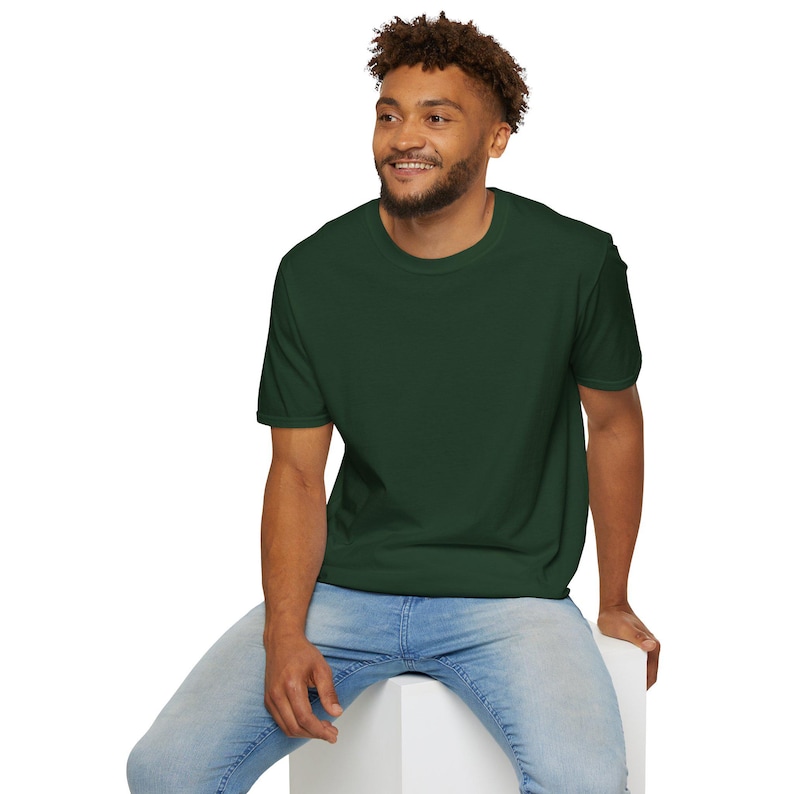 Forest Green Softstyle T-Shirt: Unisex Ring-Spun Cotton Tee image 4
