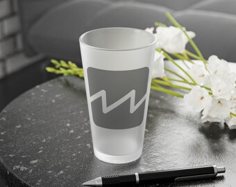 Sawtooth Wave Frosted Pint Glass, 16oz Synthesizer Oscillator