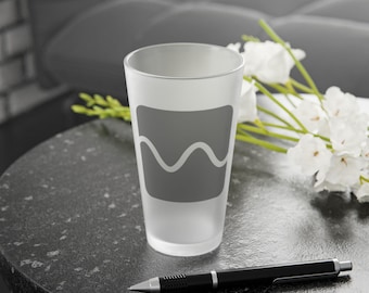 Sine Wave Frosted Pint Glass, 16oz Synthesizer Oscillator
