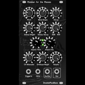 DoublePlusBass Eurorack Module: 808/909 Kick Drum Synthesizer