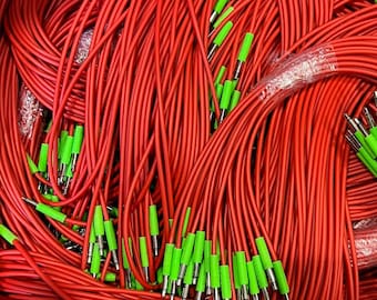 Two-Tone Eurorack Patch Cables 3.5mm - Red & Green Slimline Stingers