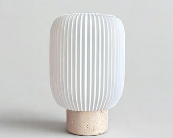 Vento Travertine Modern Stone Base Lamp