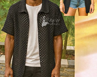 Modello per t-shirt all'uncinetto "Grandma Stitch": PDF unisex (download digitale)