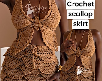 Crochet scallop skirt (pdf downloadable pattern)