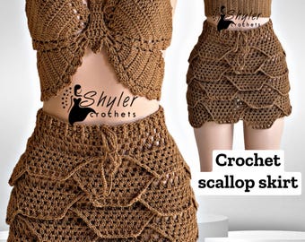 Crochet scallop skirt (pdf downloadable pattern)