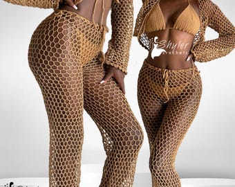 Crochet mesh pants | fish net cover up summer pants (pdf pattern)