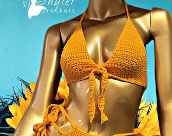 Crochet strappy bikini bottoms (pdf downloadable pattern)