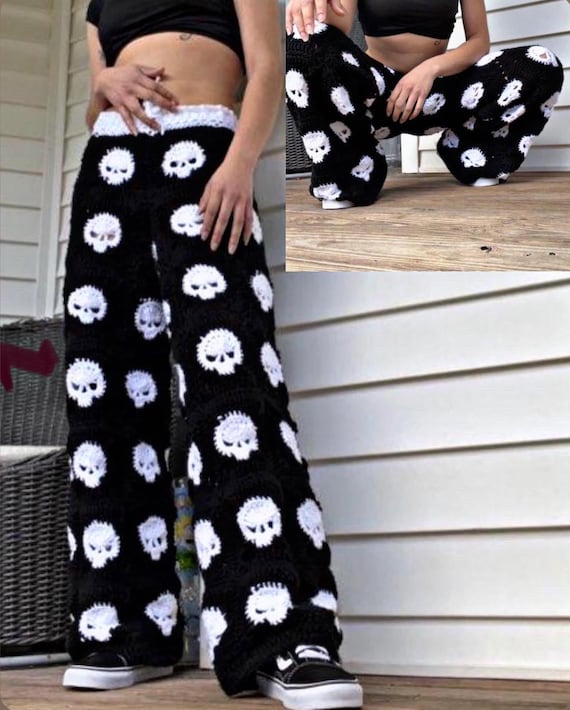 Crochet Skull Pants Pattern | Halloween Spooky Design (PDF Pattern