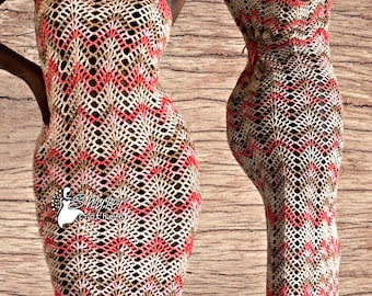 Gehäkelte Chevron-Mesh-Strandbedeckung Maxi-Sommerkleid (pdf-herunterladbare Anleitung)