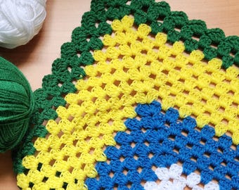 Pañuelo de ganchillo con puntada de abuela (patrón descargable en PDF)