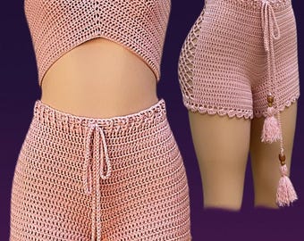 Peekaboo crochet shorts