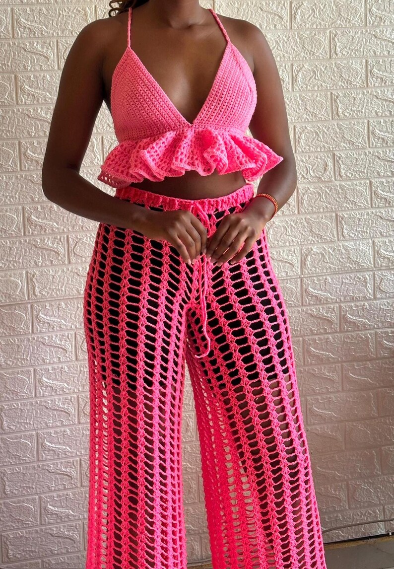Crochet Shell Stitch Palazzo Beach Cover up Pants (pdf Downloadable ...