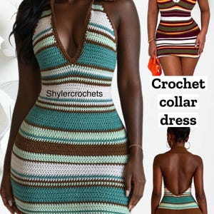Crochet collar dress
