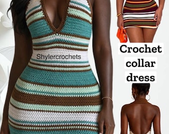 Robe à col en crochet